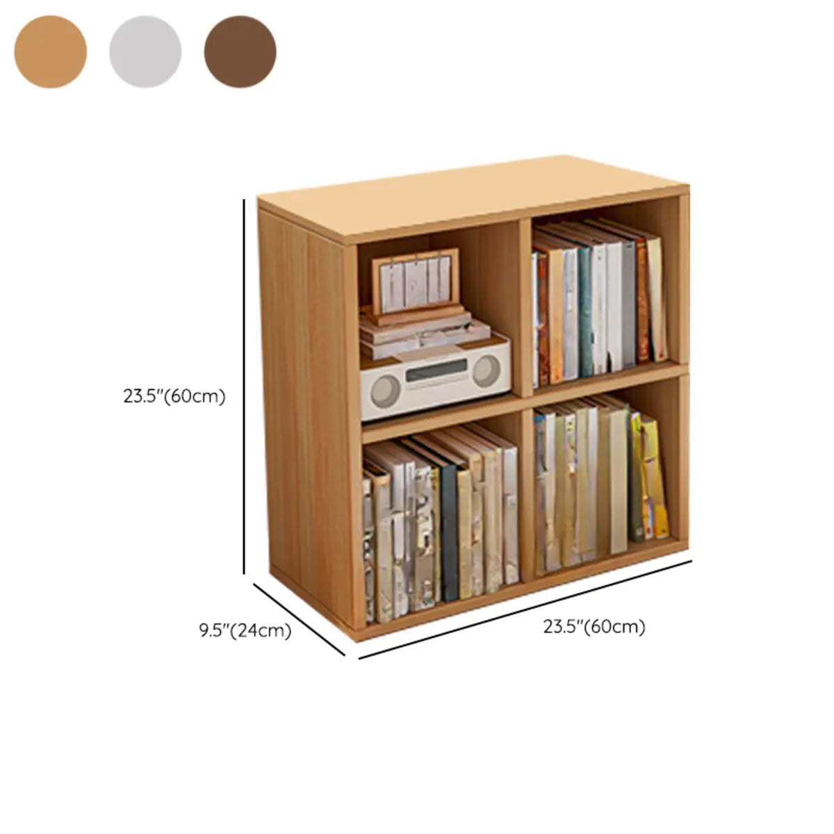 Casual White Closed Back Wood Vertical Wide Bookcase 