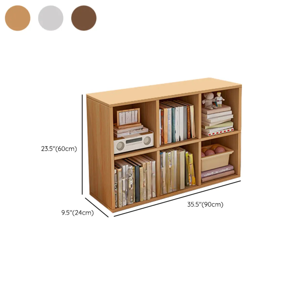 Casual White Closed Back Wood Vertical Wide Bookcase Image - 21