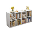 Casual White Closed Back Wood Vertical Wide Bookcase Image - 5