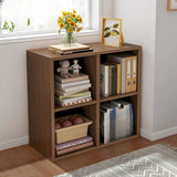 Casual White Closed Back Wood Vertical Wide Bookcase Image - 6