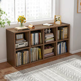 Casual White Closed Back Wood Vertical Wide Bookcase Image - 9