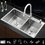 Center-Front Drain Stainless Steel Drop-In Kitchen Sink Image - 3