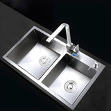 Center-Front Drain Stainless Steel Drop-In Kitchen Sink Image - 4