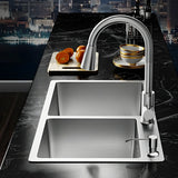 Center-Front Drain Stainless Steel Drop-In Kitchen Sink Image - 8