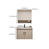 Ceramic Sink Beige Combo LED Bathroom Vanity with Mirror Image - 18