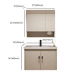 Ceramic Sink Beige Combo LED Bathroom Vanity with Mirror Image - 19