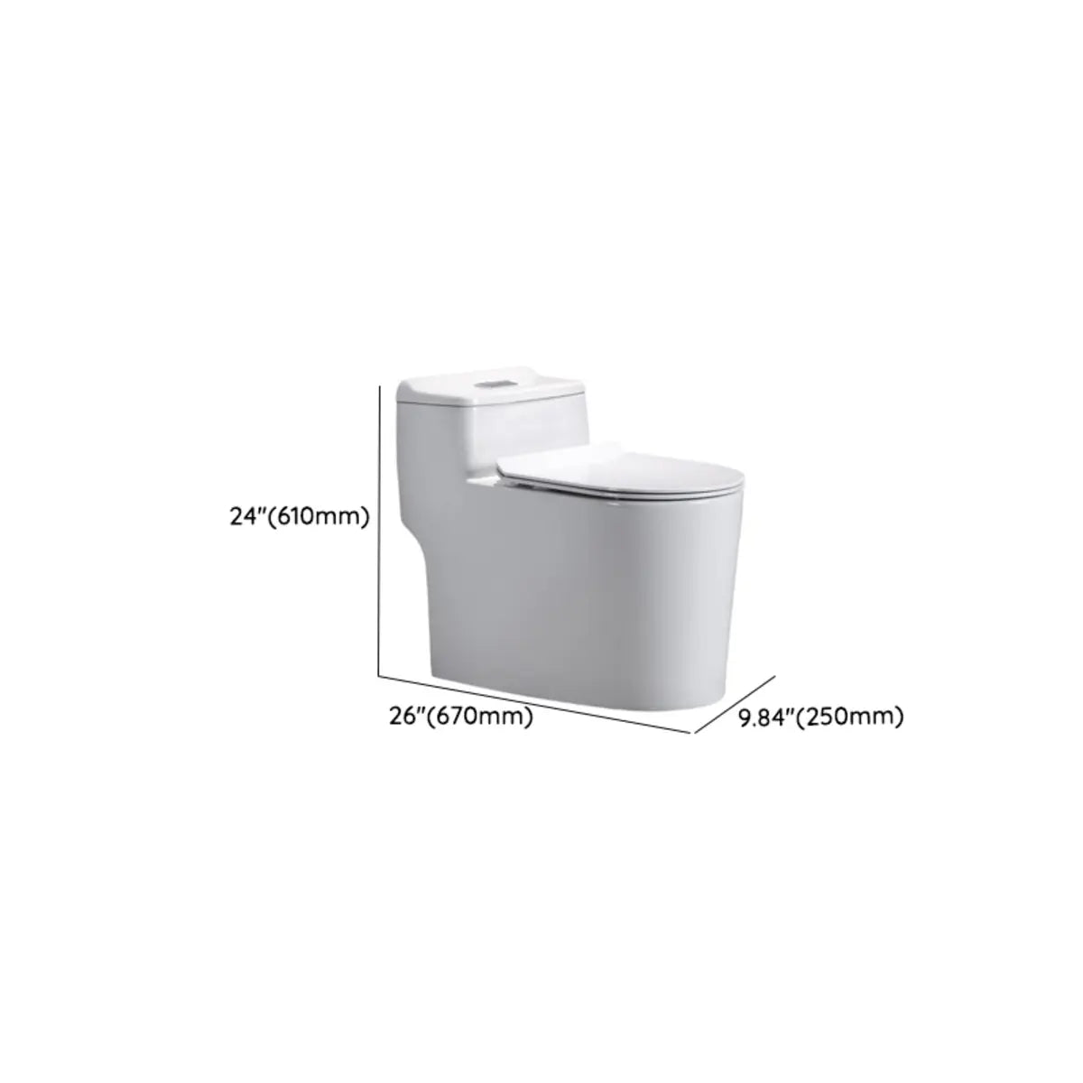 Ceramic White Floor Mounted Siphon Jet Elongated Toilet 