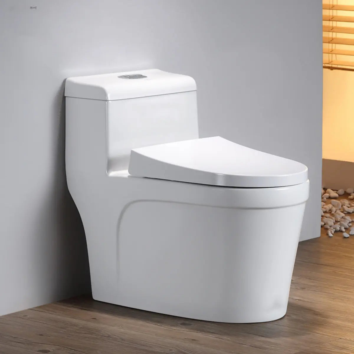 Ceramic White Floor Mounted Siphon Jet Elongated Toilet Image - 3