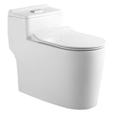 Ceramic White Floor Mounted Siphon Jet Elongated Toilet Image - 6