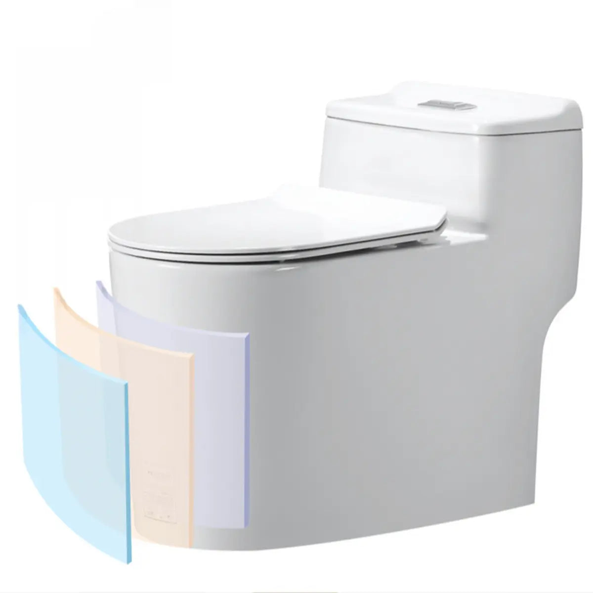 Ceramic White Floor Mounted Siphon Jet Elongated Toilet Image - 7