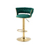 Champagne Gold Round Metal Adjustable Swivel Bar Stool Image - 3