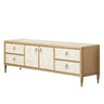 Champagne Gold Wood Cabinet Drawers Long TV Stand Image - 2