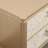 Champagne Gold Wood Cabinet Drawers Long TV Stand Image - 8