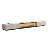 Champagne Stone Rectangle Cabinet Drawers TV Stand Image - 7