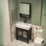 Charcoal Medicine Cabinet Wood Freestanding Bathroom Vanity Image - 9