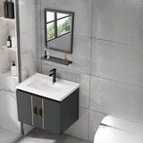 Charcoal Rectangular Sink MDF Storage Bathroom Vanity Image - 19