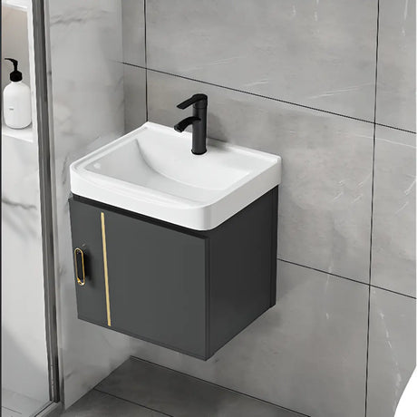 Charcoal Rectangular Sink MDF Storage Bathroom Vanity Image - 2