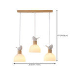 Charming 3-Light Bird and Dome Pendant Kitchen Light #size