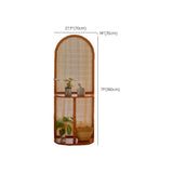 Cherry Arch Cane Wood Storage Room Divider with Shelves Image - 13