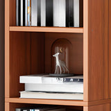 Cherry Simple Vertical Engineered Wood Narrow Bookcase Image - 10