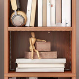 Cherry Simple Vertical Engineered Wood Narrow Bookcase Image - 18