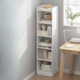 Cherry Simple Vertical Engineered Wood Narrow Bookcase Image - 25