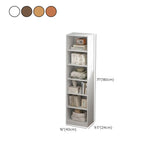 Cherry Simple Vertical Engineered Wood Narrow Bookcase #size