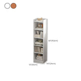 Cherry Simple Vertical Engineered Wood Narrow Bookcase Image - 34