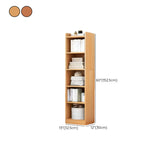 Cherry Simple Vertical Engineered Wood Narrow Bookcase Image - 37