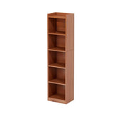 Cherry Simple Vertical Engineered Wood Narrow Bookcase Image - 8