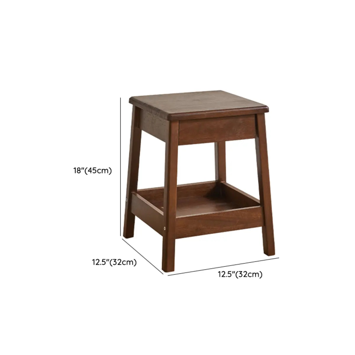 Cherry Square 2 Tiers Rubberwood Indoor Plant Stand 