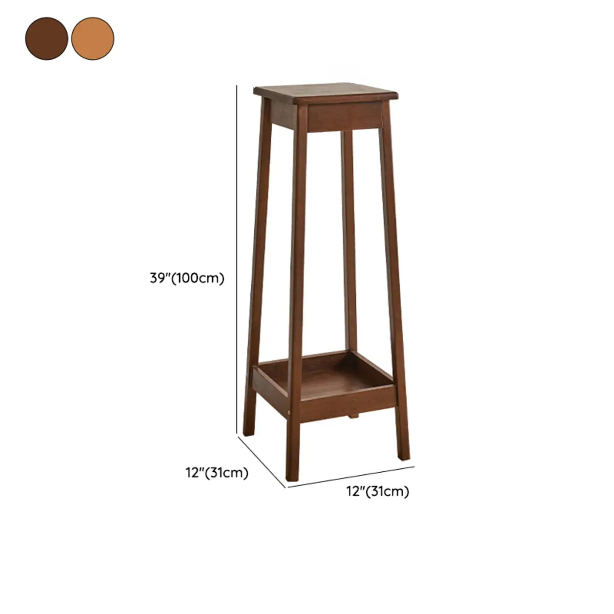 Cherry Square 2 Tiers Rubberwood Indoor Plant Stand Image - 18