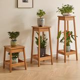 Cherry Square 2 Tiers Rubberwood Indoor Plant Stand Image - 4