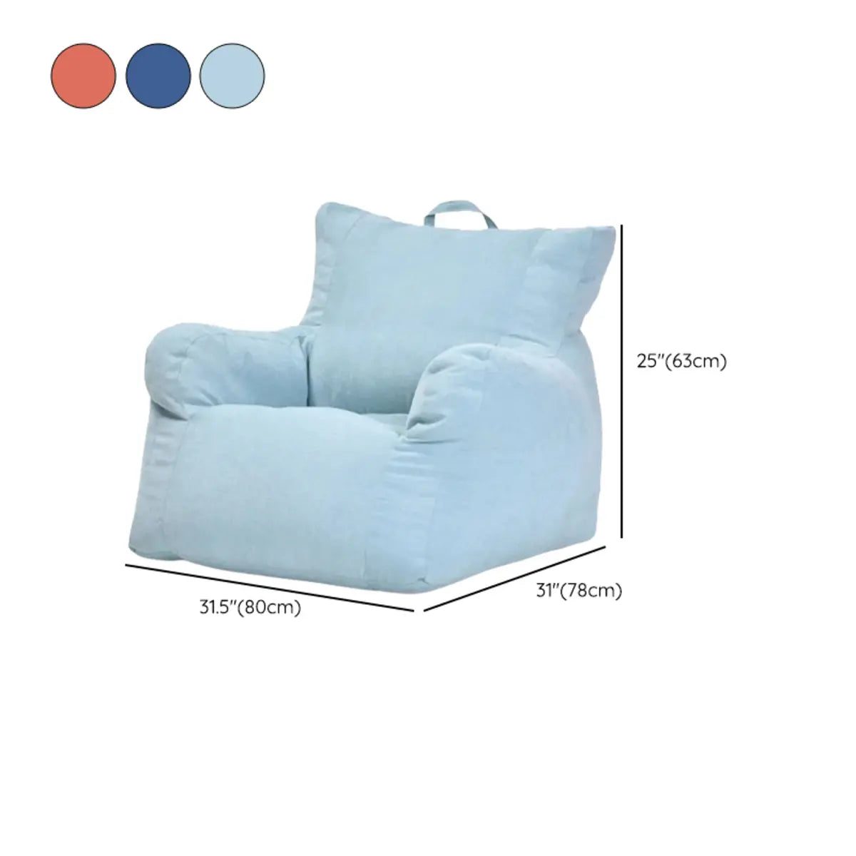 Cherry Washable Cotton Removable Bean Bag Chair with Storage 