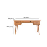 Cherry Wood Drawers Butcher Block Desk Writing Desk Image - 11