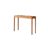 Cherry Wood Rectangular Console Table with Drawers Image - 10