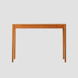 Cherry Wood Rectangular Console Table with Drawers Image - 13