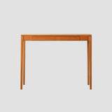 Cherry Wood Rectangular Console Table with Drawers Image - 15