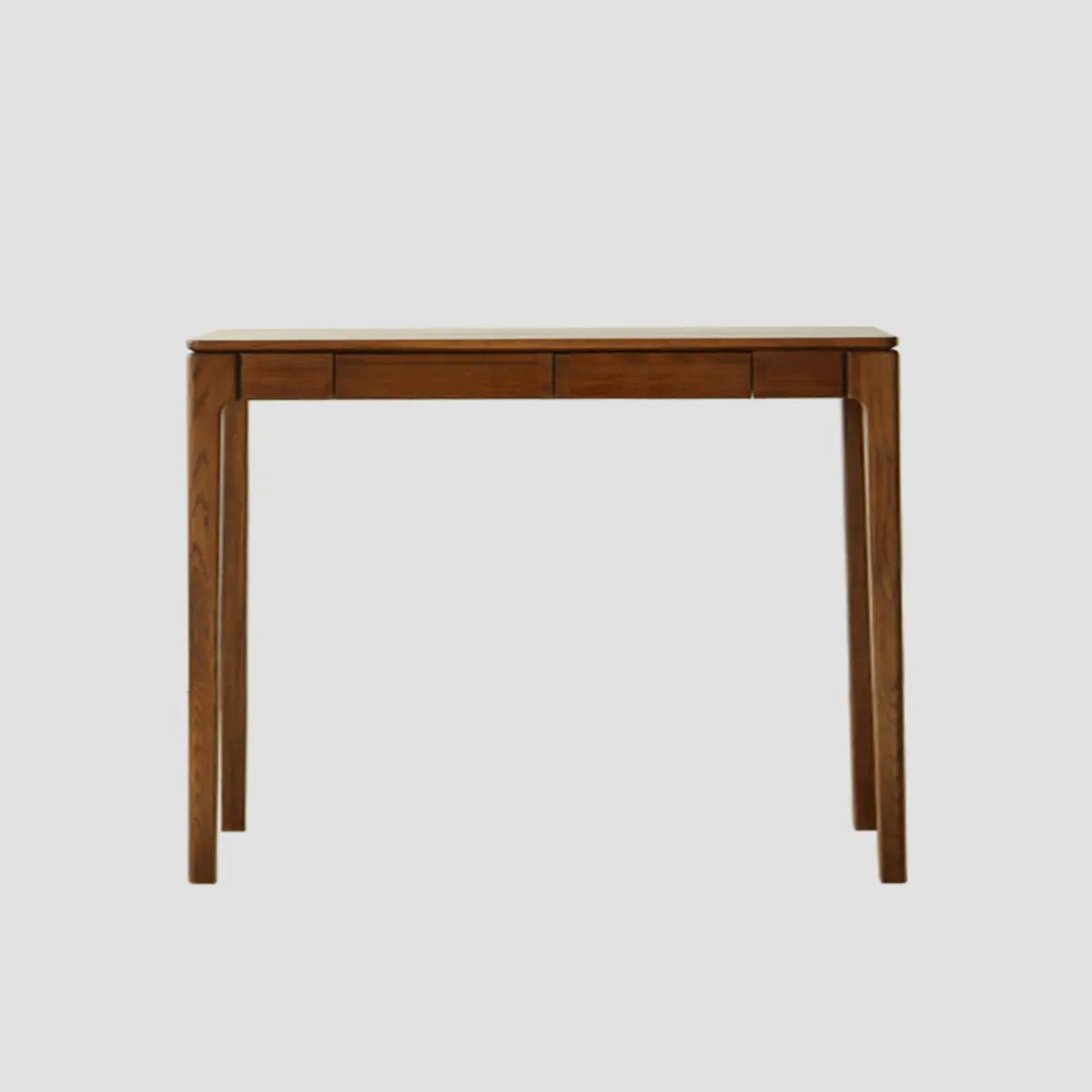 Cherry Wood Rectangular Console Table with Drawers Image - 2