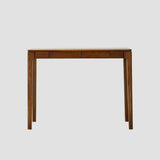 Cherry Wood Rectangular Console Table with Drawers Image - 2