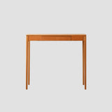 Cherry Wood Rectangular Console Table with Drawers Image - 20