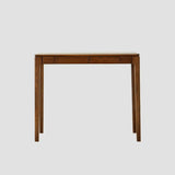 Cherry Wood Rectangular Console Table with Drawers Image - 4