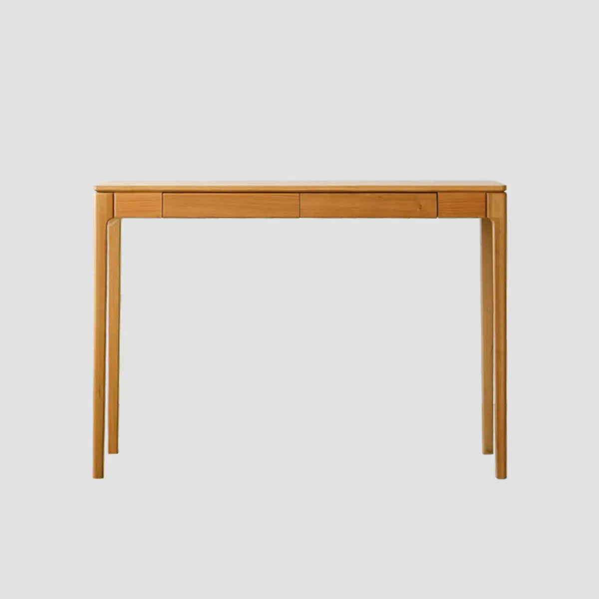 Cherry Wood Rectangular Console Table with Drawers Image - 7