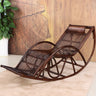 Chestnut Wicker Rattan Track Arms Rocking Chair Image - 2