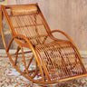 Chestnut Wicker Rattan Track Arms Rocking Chair Image - 5