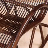 Chestnut Wicker Rattan Track Arms Rocking Chair Image - 7