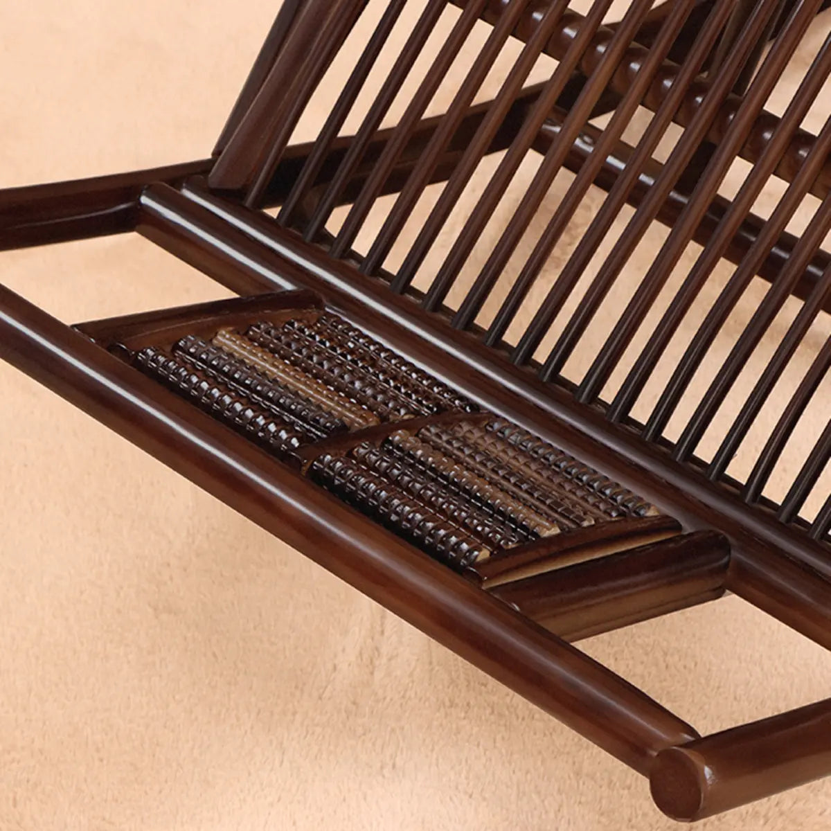 Chestnut Wicker Rattan Track Arms Rocking Chair Image - 8