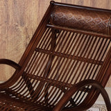 Chestnut Wicker Rattan Track Arms Rocking Chair Image - 9