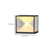 Chic Black Frame Geometric Cube Glass Outdoor Lamp Image - 13