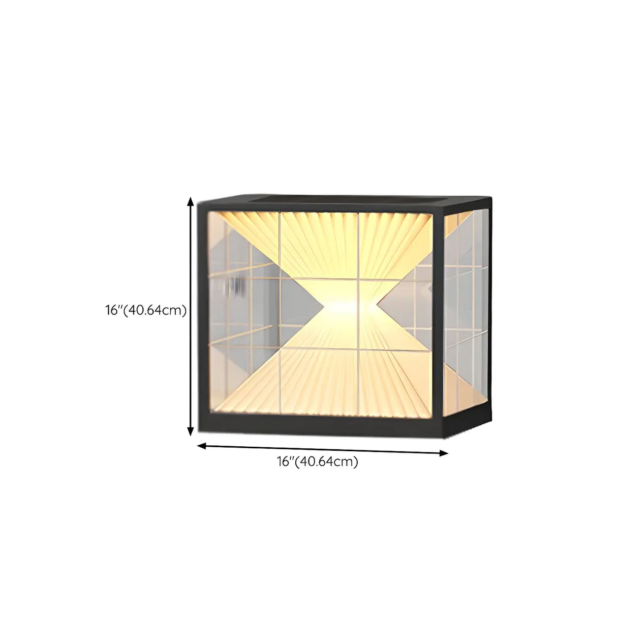 Chic Black Frame Geometric Cube Glass Outdoor Lamp Image - 14